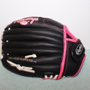Rawlings WFP115 Fast Pitch Softball Glove, Right hand throw 11.5 In black/pink,